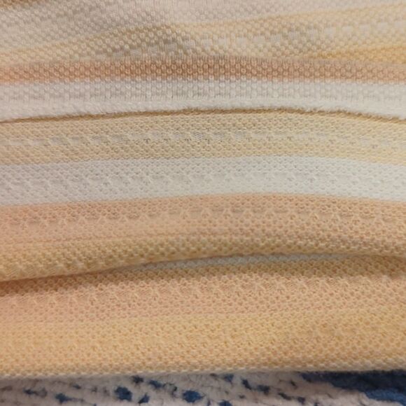kids 60s/70s vintage Textured‎ striped neutral top - Picture 3 of 4